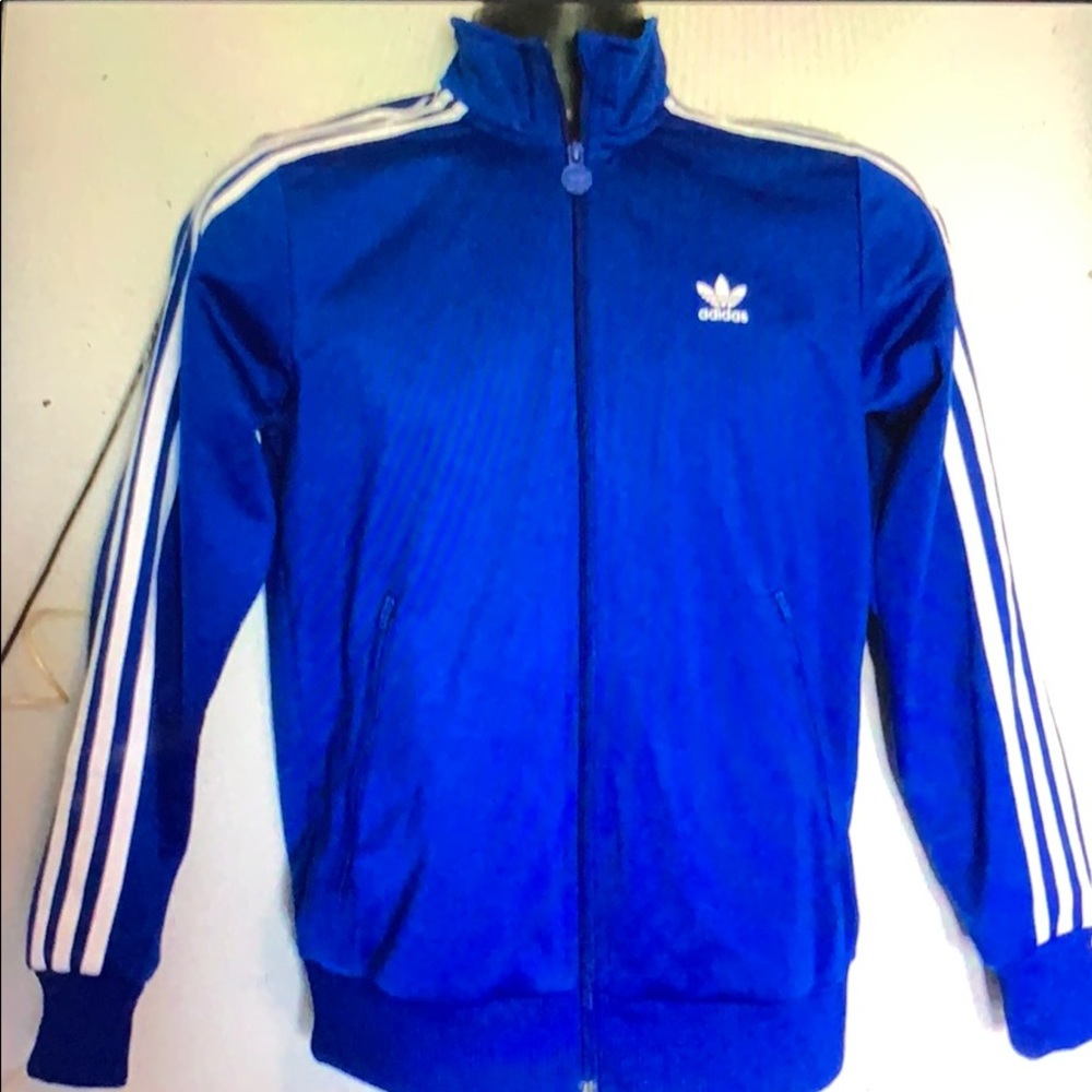 Adidas blue track jacket for kids - Picture 1 of 6